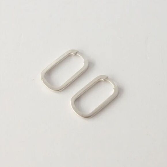 Anthropologie Jewelry - Silver hoop cuff earrings #241